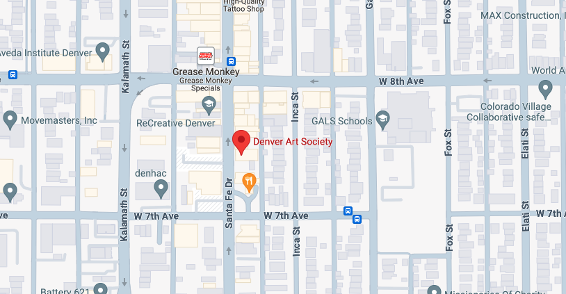 Clickable Google maps image of Denver Art Society location.