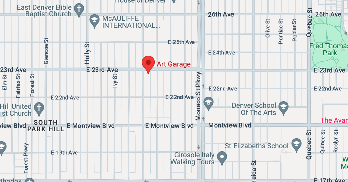 Clickable Google maps image of Art Garage location.