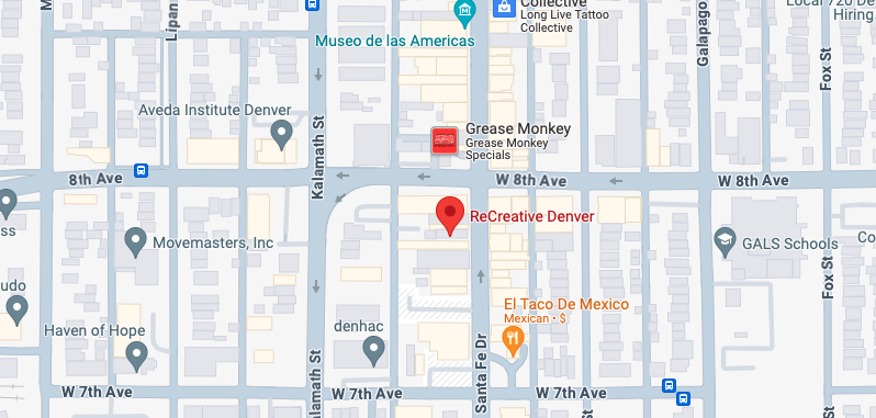 Clickable Google maps image of Recreative Denver location.