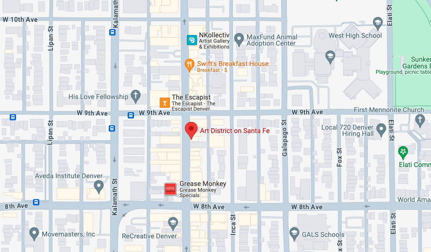 Clickable Google maps image of First Friday Art Walks location.